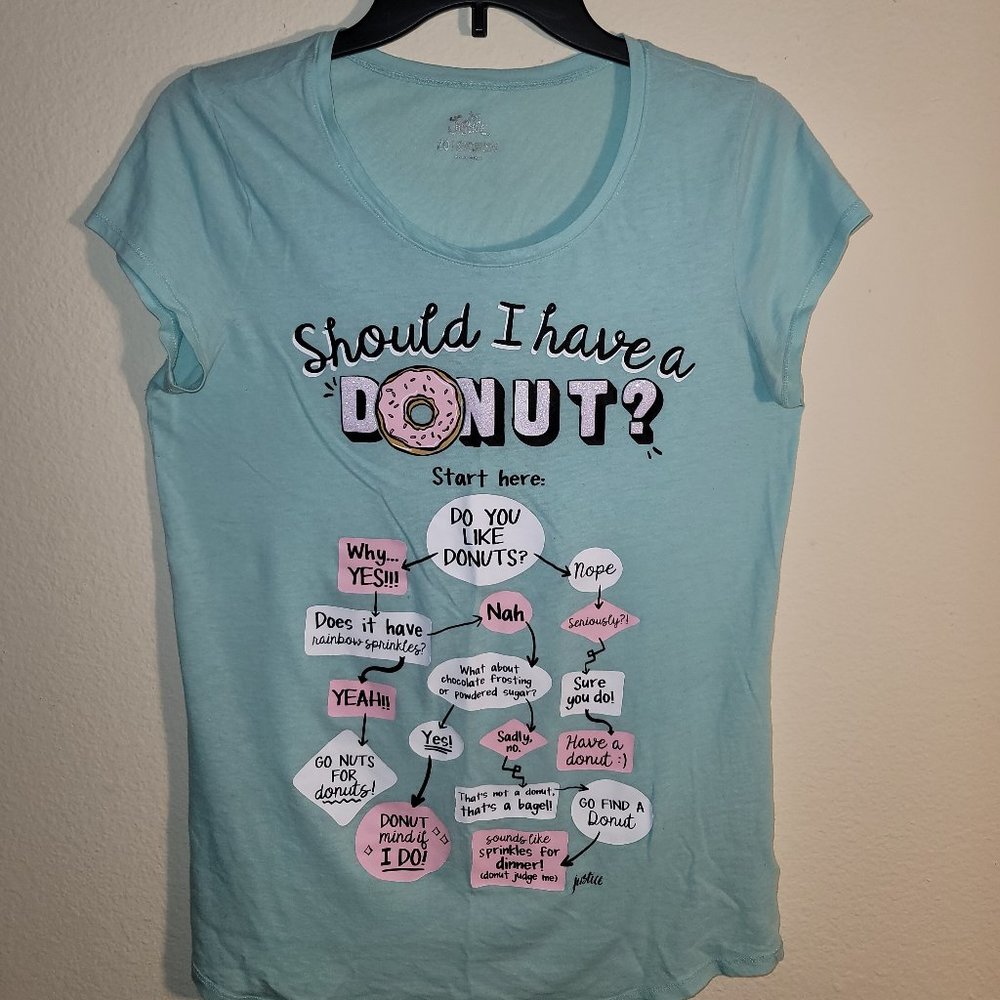 CLEARANCE!...  JUSTICE- "Should I Have A Donut" Sky Blue T-Shirt
